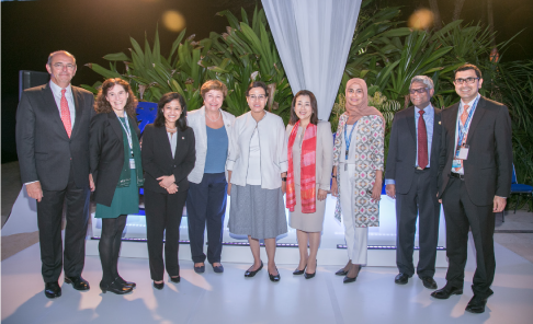 Photo of MIGA event panelists at the 2018 World Bank Group/IMF Annual Meetings in Bali, Indonesia
