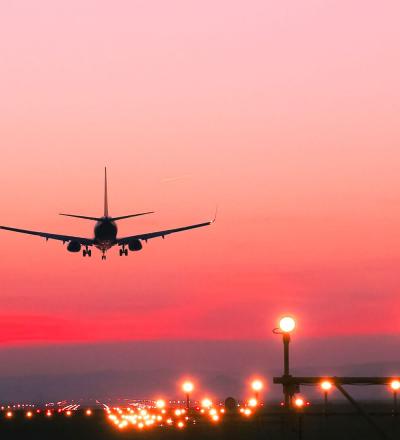 airport at sunset