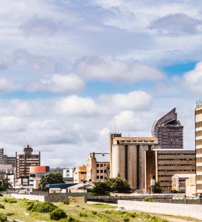 The skyline of Lusaka in Zambia